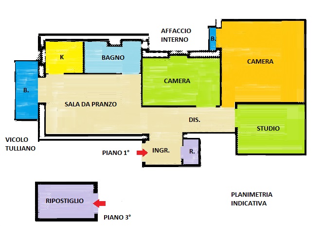 Planimetria Appartamento in Vendita in Vicolo Emanuele Tulliano,7a - Manfredonia